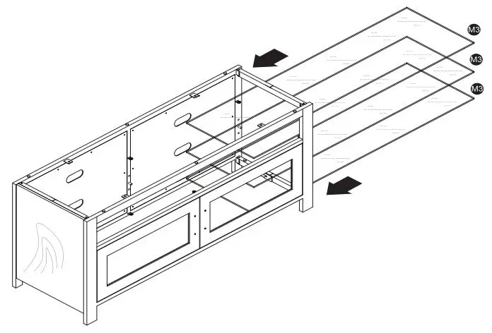 Insignia NS-HWMG1754G TV Stand - Installing the glass shelves