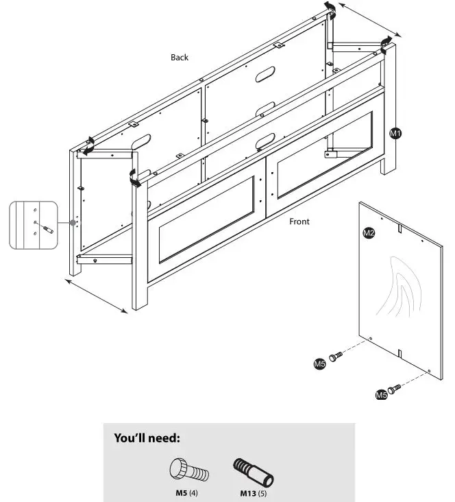 Insignia NS-HWMG1754G TV Stand - Preparing the TV stand body