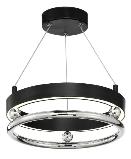 American-lighting-association-Grande-Illusion-Inch-1-Light-Coal-with-Polished-Nickel-LED-Semi-Flush-Mount-product