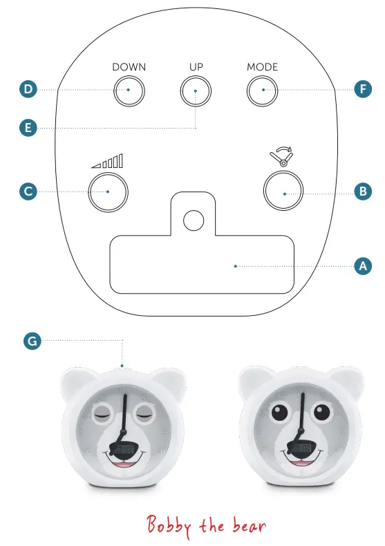 ZAZU Bobby the bear Sleeptrainer with Alarm Clock-fig1