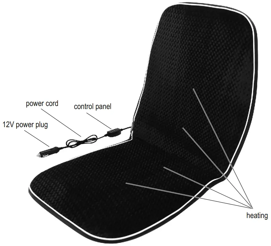 COMPASS BLACK MAGIC Car Seat Heating Cover - fig