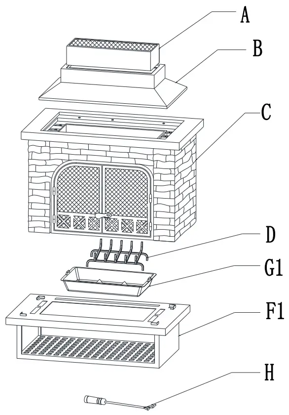 SUNJOY GROUP A304001100 Farmington Wood Burning Fireplace - Fig 2