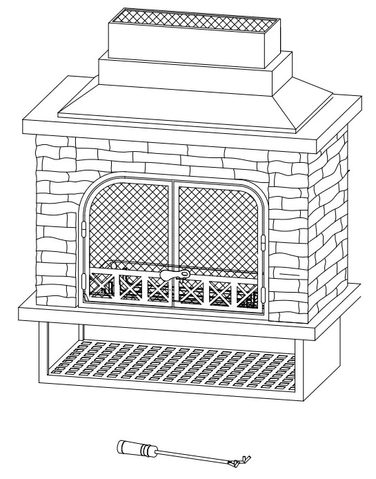 SUNJOY GROUP A304001100 Farmington Wood Burning Fireplace