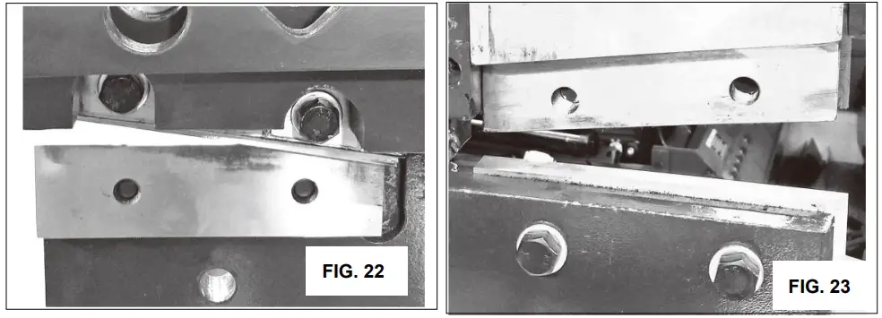 MAIN MOVING BLADE TO THE BLADE FRAME.