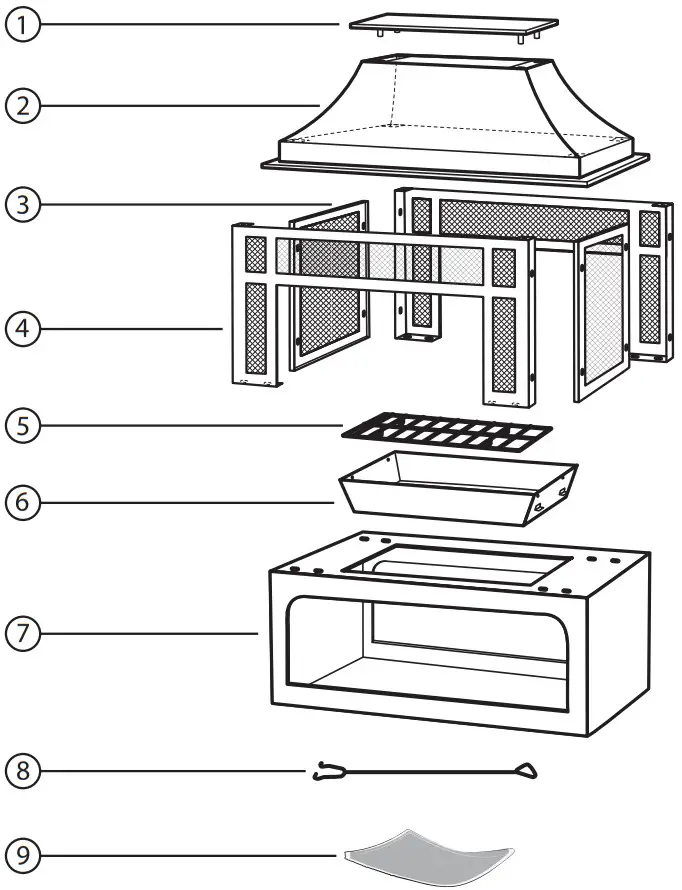 DEKO COB10501 Wood Burning Fire Pit - PACKAGE CONTENTS