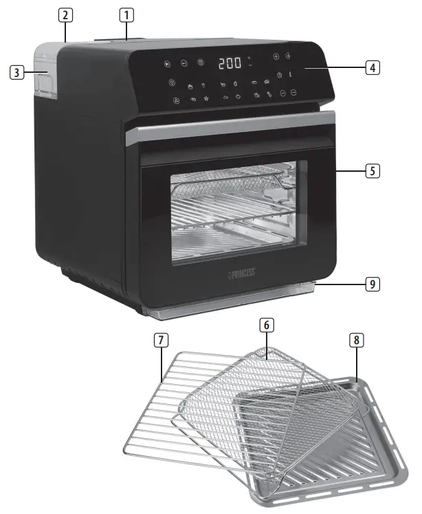 PRINCESS 01 182085 01 001 Steam Airfryer Oven-fig1
