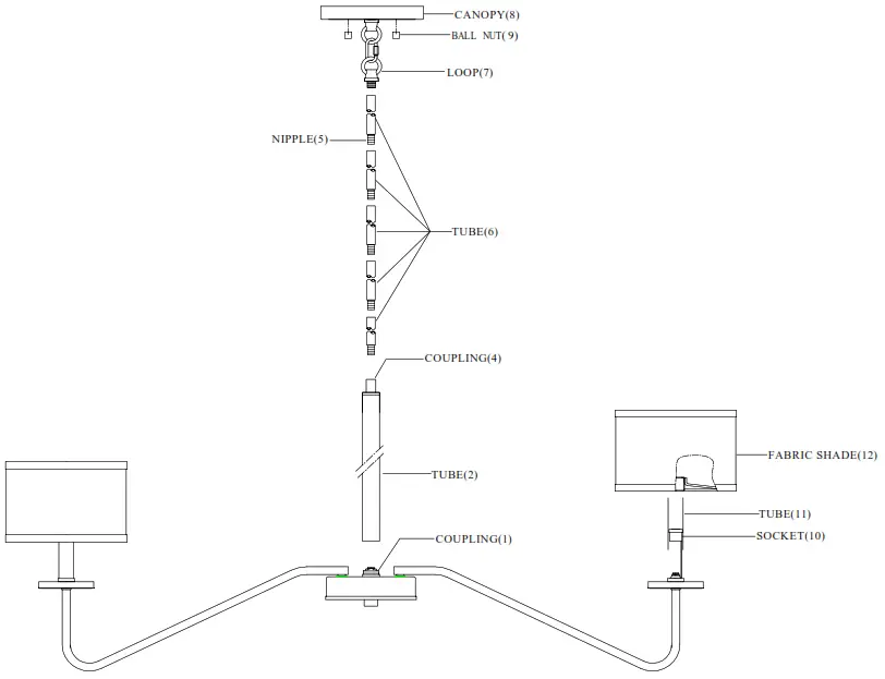 MERIDIAN M10092NB Transitional 6 Light 42.00 inch Chandelier - Overview