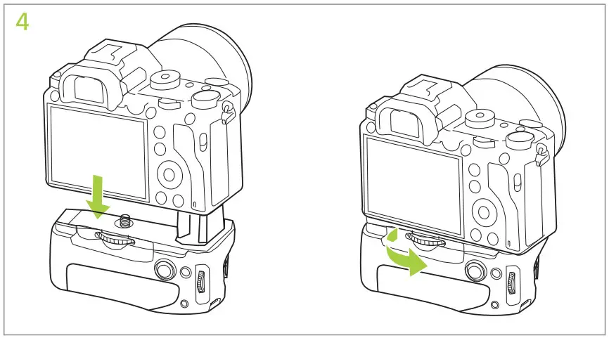 GREEN EXTREME Professional Power Battery Grip - Join the Grip to the Camera 4