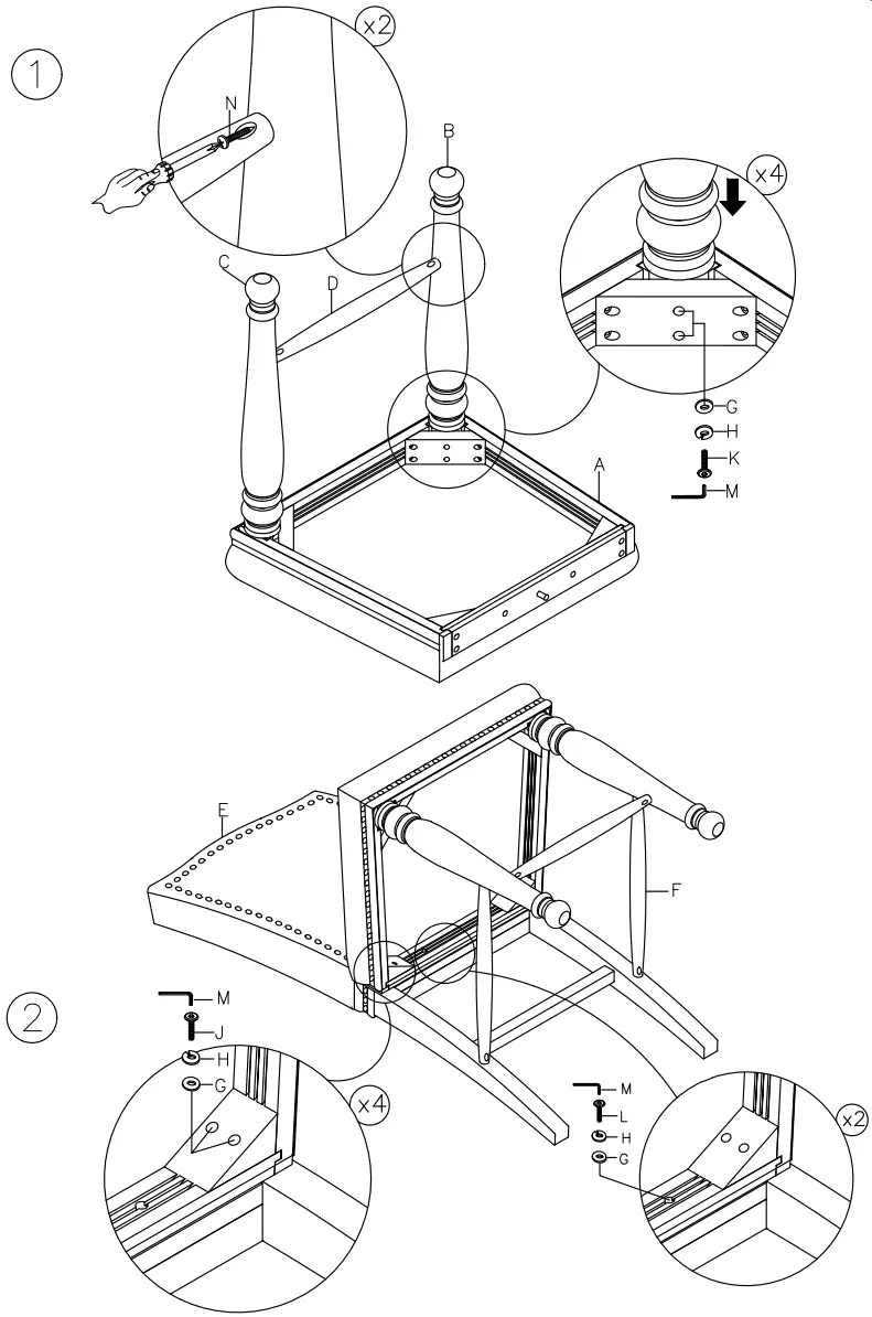 ASHLEY D733 124 Lettner Counter Height Bar Stool - Mounting