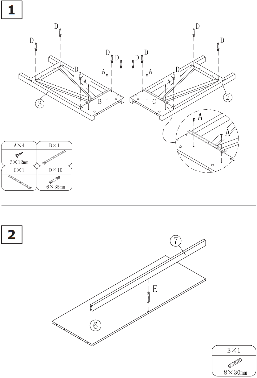 COSTWAY HW65911BN 2 Tier Accent Table - fig 1