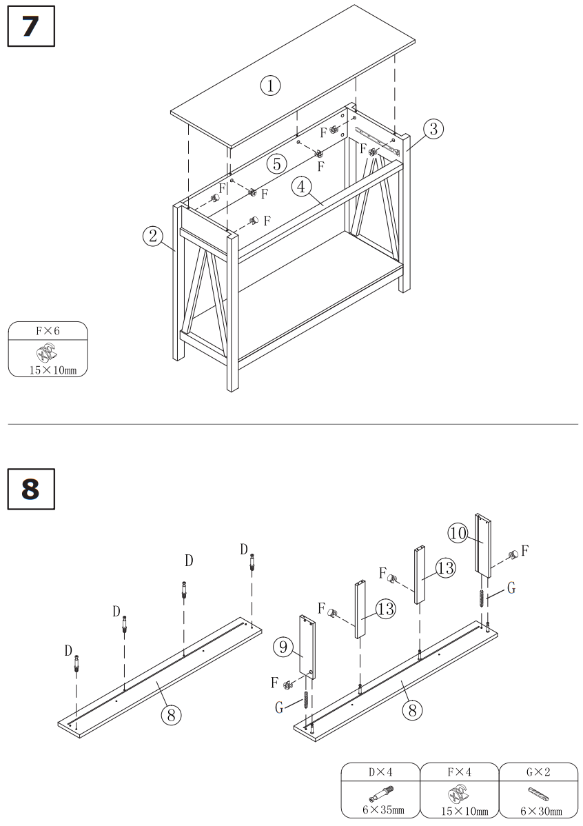 COSTWAY HW65911BN 2 Tier Accent Table - fig 4
