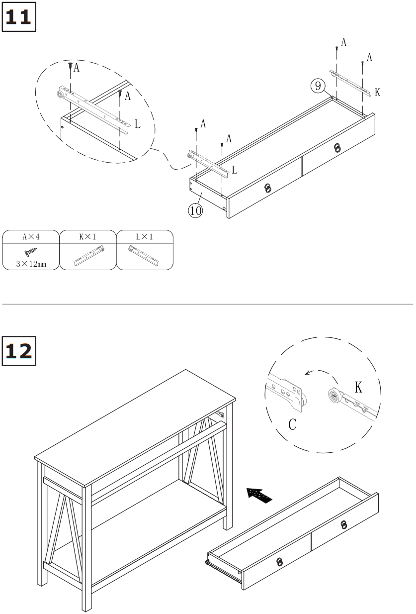 COSTWAY HW65911BN 2 Tier Accent Table - fig 6
