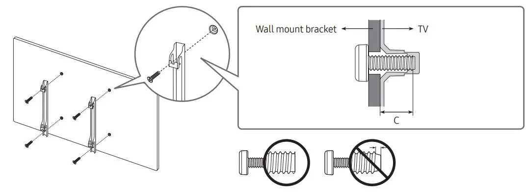 SAMSUNG 8 Series Crystal UHD 4K Smart TV User Manual - Mounting the TV on a wall