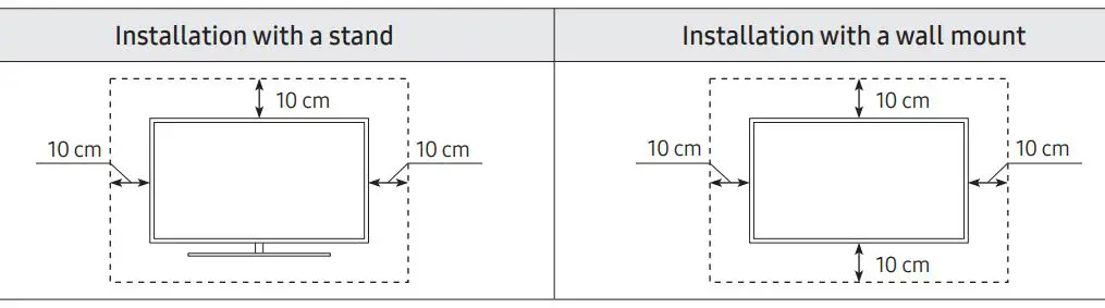 SAMSUNG 8 Series Crystal UHD 4K Smart TV User Manual - Providing proper ventilation for your TV