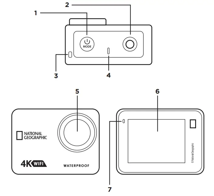NATIONAL GEOGRAPHIC 80-83003 4K WiFi Waterproof Action Camera - Fig 1