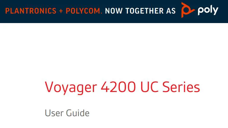 poly Voyager 4200 UC Series Bluetooth Office Headset User Guide