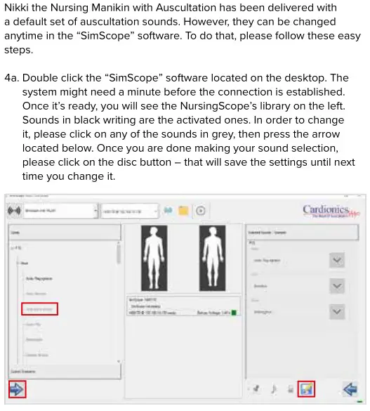 3B Nikki The Nursing Manikin With Auscultation - Changing the auscultation sounds in the software