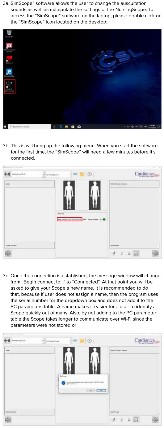 3B Nikki The Nursing Manikin With Auscultation - Starting the “SimScope” software 1