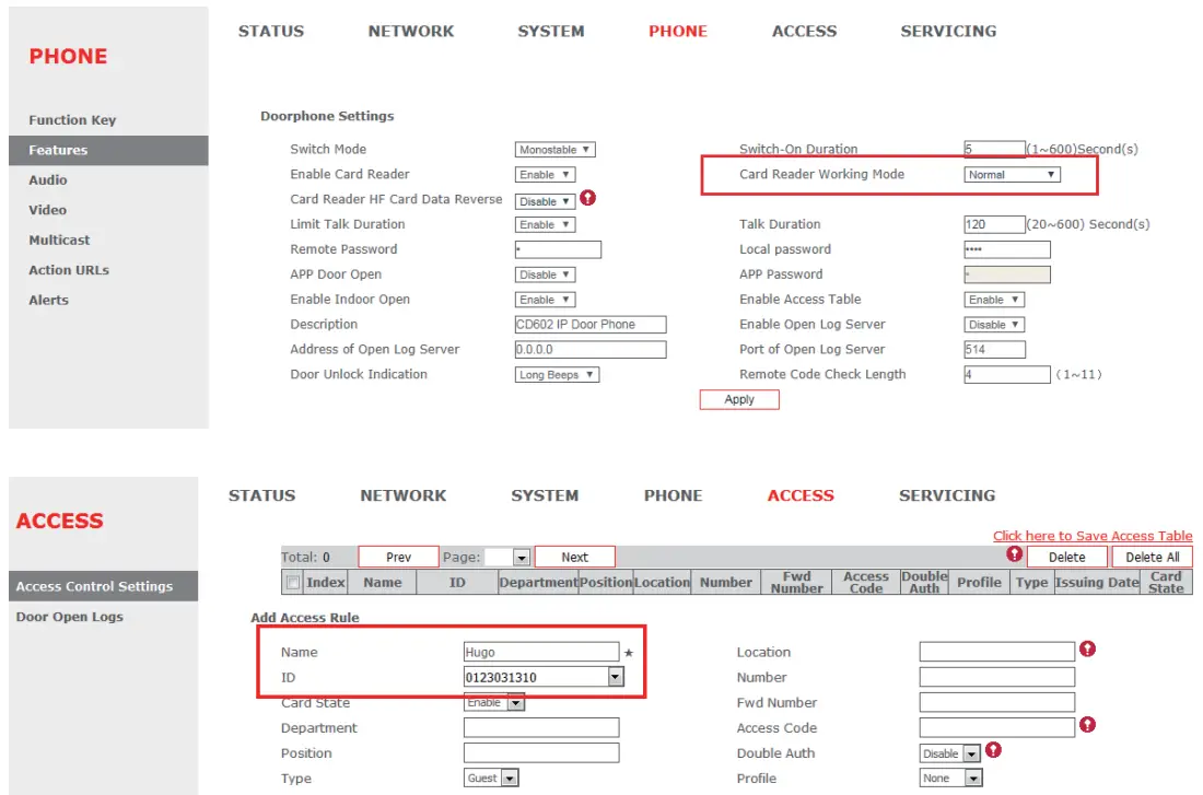 Alcatel SD602 Heavy Duty Video Access Control - RFID Card