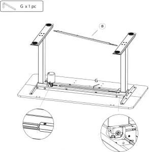 Desks Electric Single Motor Standing Desk - fig 3