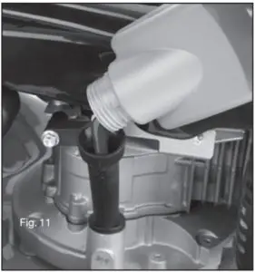 SANLI SSP550 Lawn Mower - sump with oil