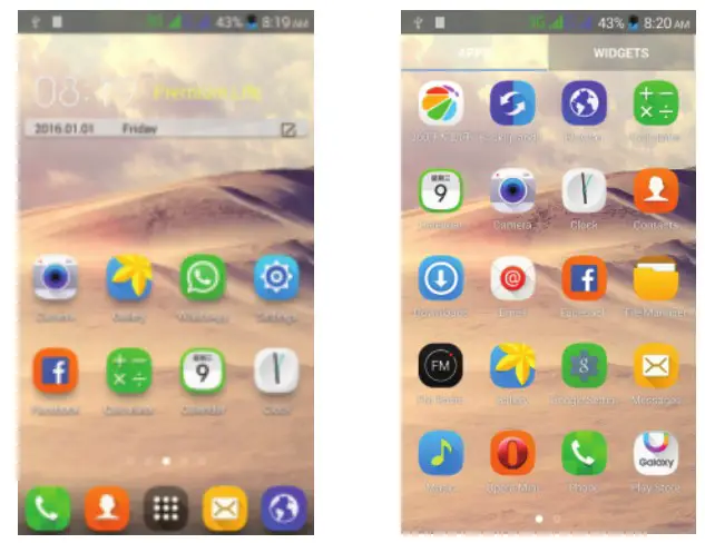 Smooth SM6521 Smartphone - Main Screen