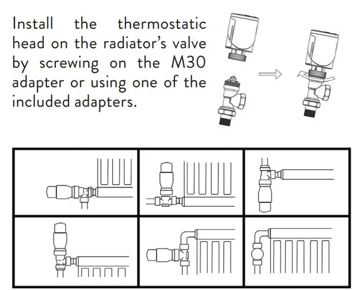 PNI CT25T Thermostatic Head User Manual - Installation of thermostatic head