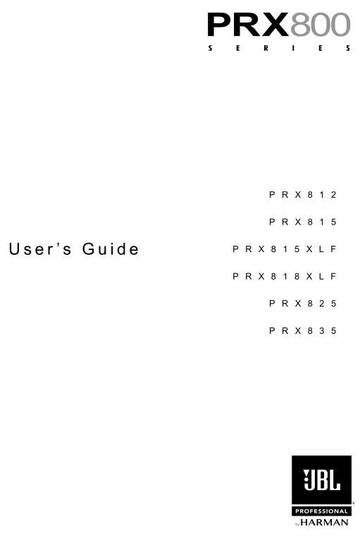 JBL PRX835 Manual