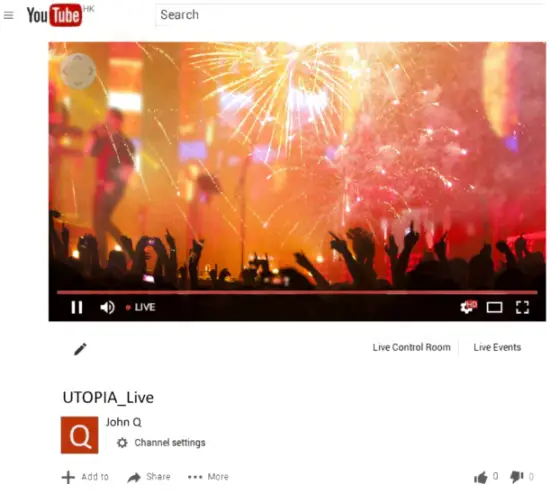 live streaming interface