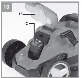Einhell-GE-CM-18-Cordless-Lawn-Mower-10
