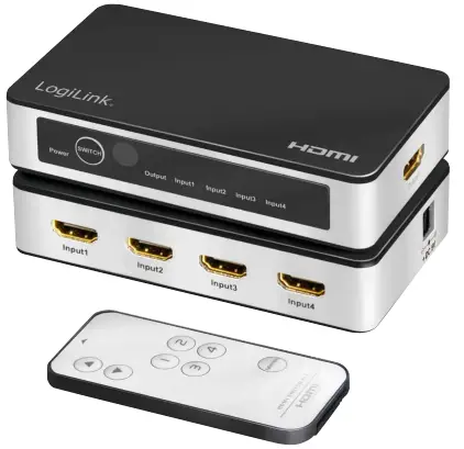 LogiLink HD0045 4K 4x1 HDMI Switch 4K-60 Hz