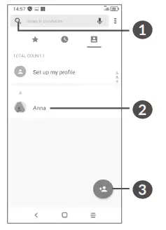 alcatel B1 Smartphone - contact