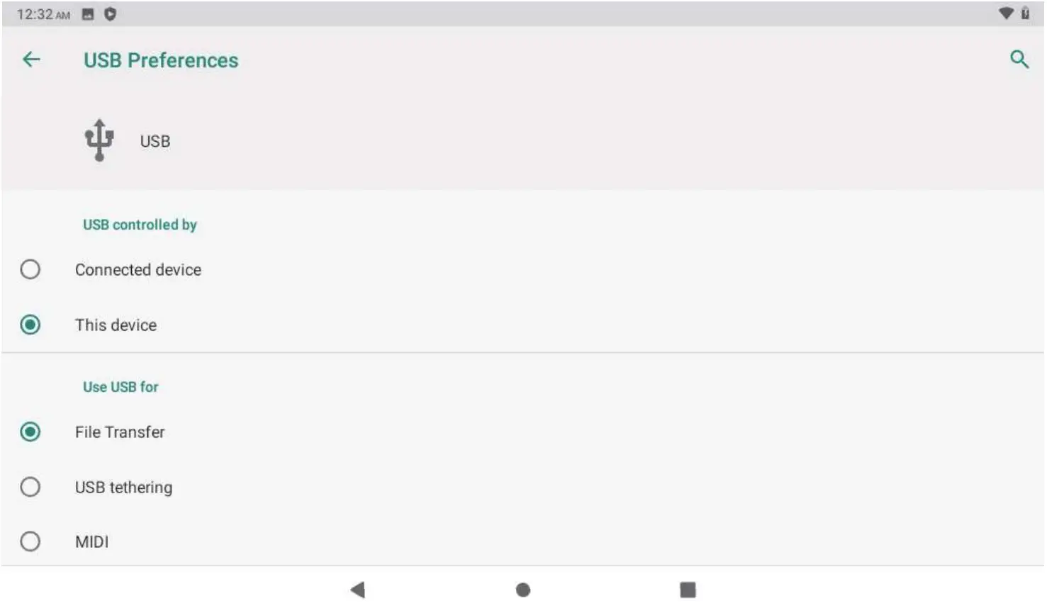 SYLVANIA USB Preferences