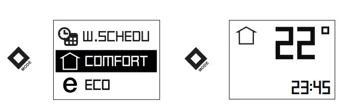 TESY CN 052 200 EI CLOUD W F Electric Panel Heater User Guide - Comfort mode