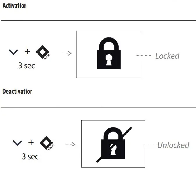 TESY CN 052 200 EI CLOUD W F Electric Panel Heater User Guide - Keyboard lock