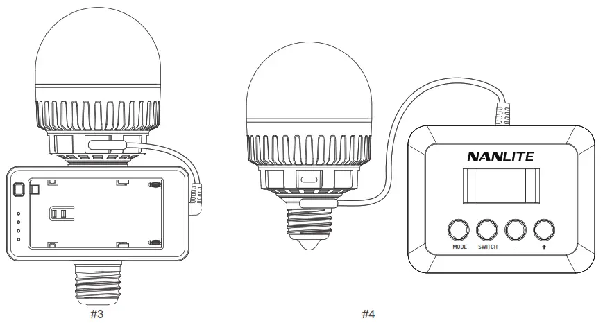 NANLITE PB10C PavoBulb 10C Bi-Color RGBWW LED Bulb - Connection