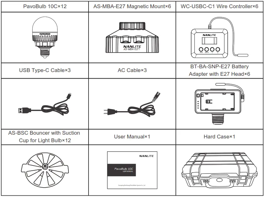 NANLITE PB10C PavoBulb 10C Bi-Color RGBWW LED Bulb - PavoBulb 10C 12KIT