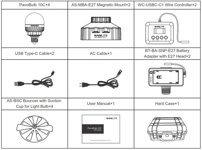 NANLITE PB10C PavoBulb 10C Bi-Color RGBWW LED Bulb - PavoBulb 10C 4KIT