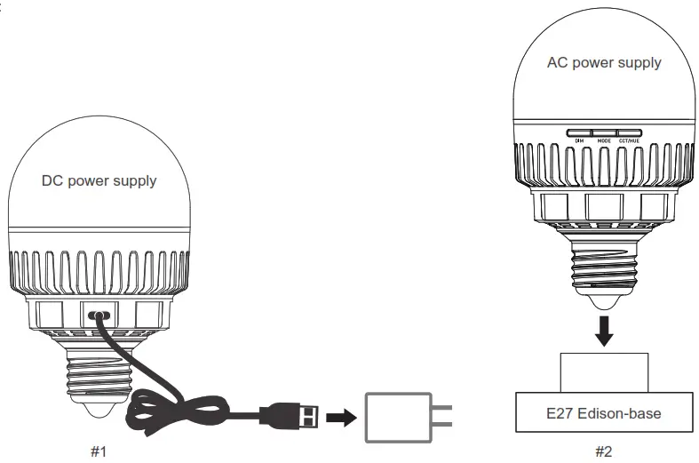 NANLITE PB10C PavoBulb 10C Bi-Color RGBWW LED Bulb - Usage