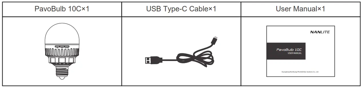 NANLITE PB10C PavoBulb 10C Bi-Color RGBWW LED Bulb - What's in the box