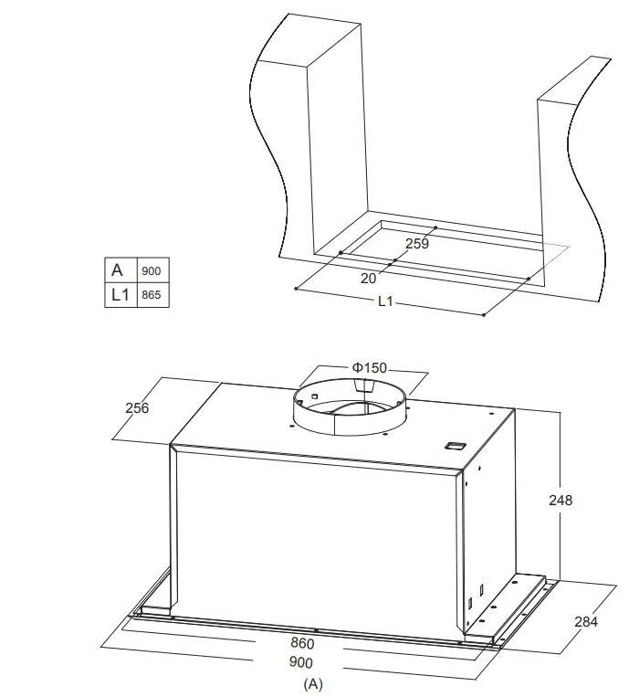 kleenmaid RHUC92 Fixed Under Mount Range Hood-1