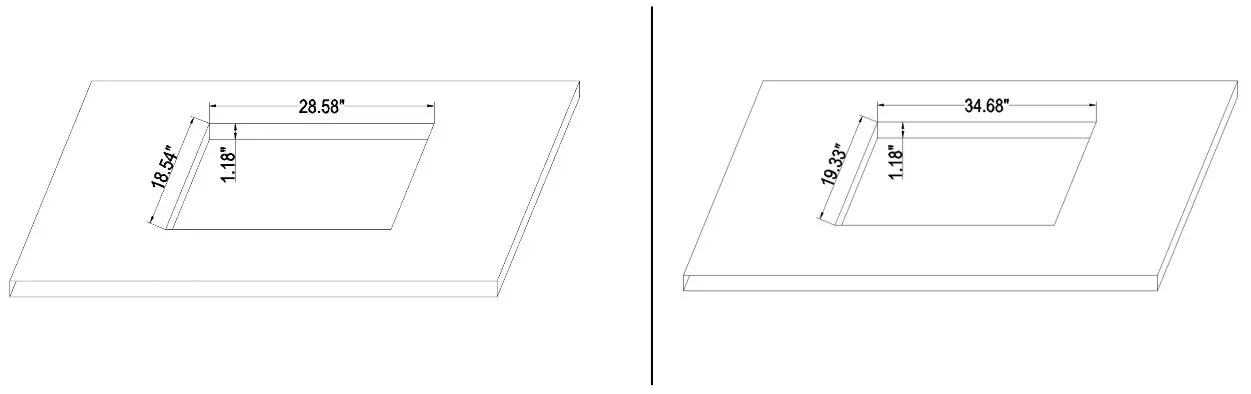 Empave GAS COOKTOP -- Cut Out dimensions