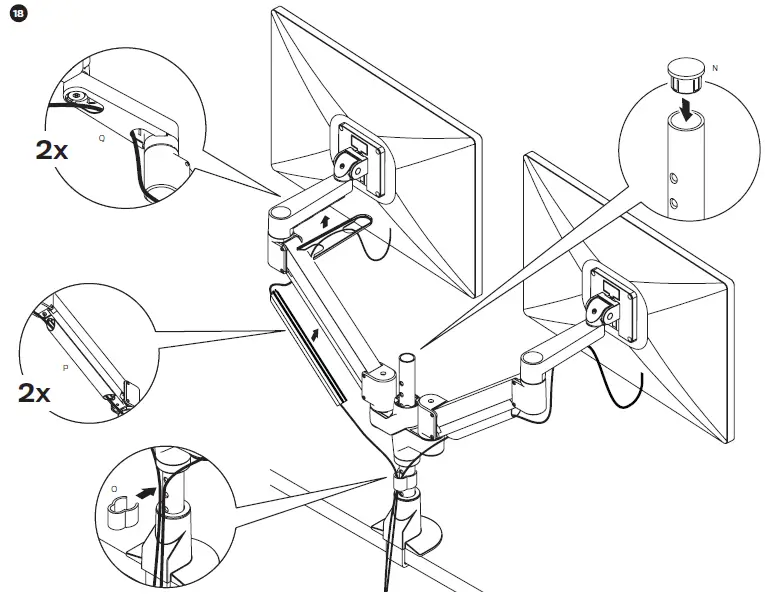 innovative STX-1000-8510 Staxx Articulating Monitor Plus Laptop Mount-18