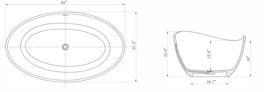 Senlesen 20S01 Bathtub - DIMENSIONS