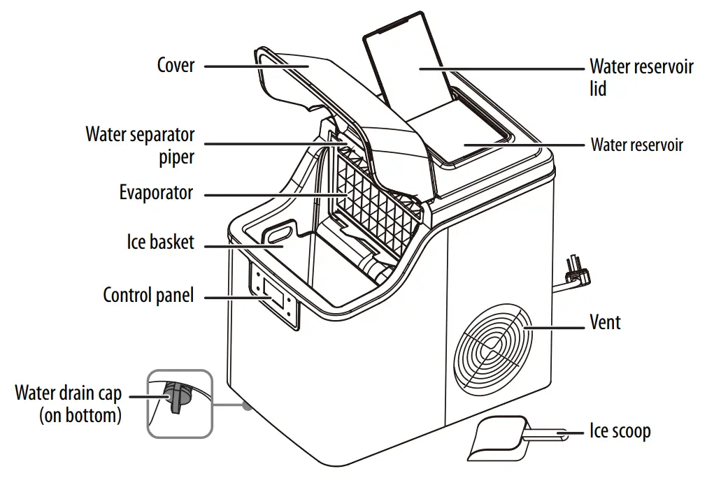 INSIGNIA NS-IMC44S3 44 lb Clear Ice Maker - fig