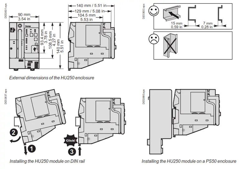 Schneider Electric HU250 Control and Communication Unit - DIN rail