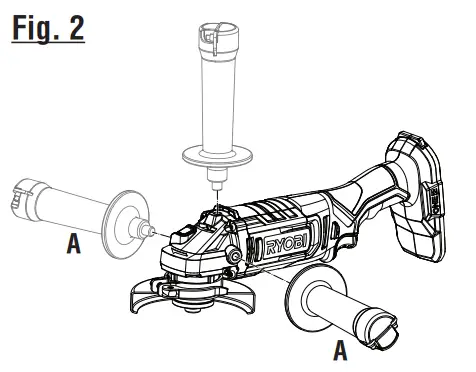RYOBI PCL445 ONE 18V Cordless 4 1 2 Inch Angle Grinder - fig 1
