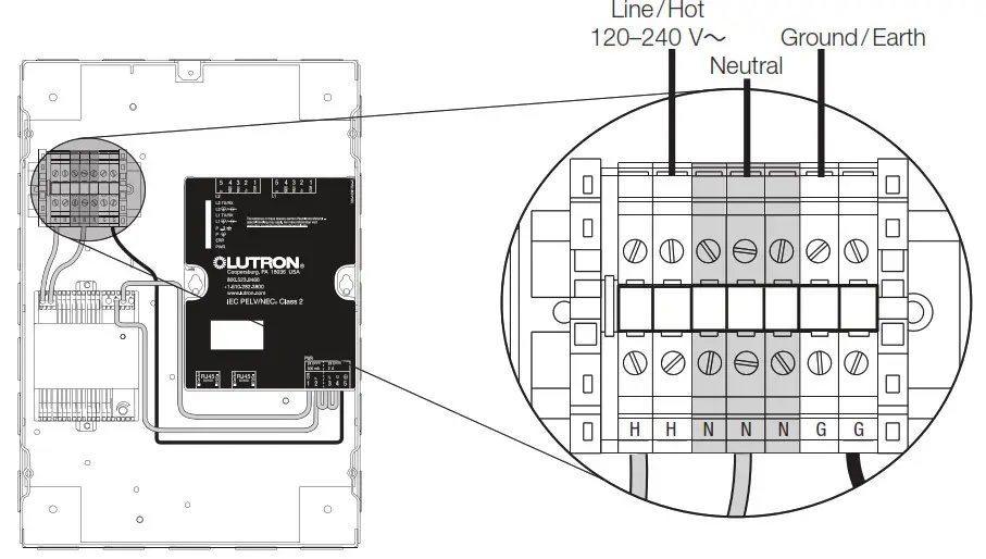 LUTRON Light Management Hub - Line Voltage Wiring