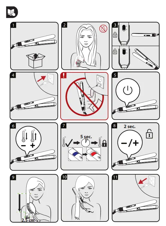 GRUNDIG HS 7130 Hair Styler Straight & Curls- figer