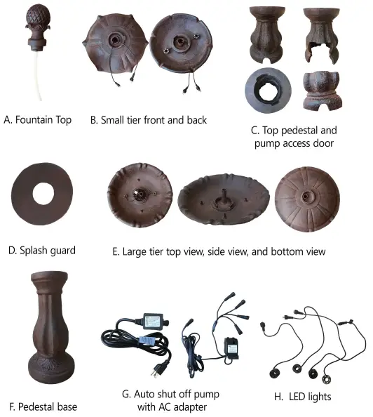 XBRAND FT973622 Two Tier Waterfall Fountain-fig2